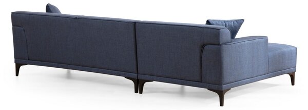 Hanah Home Rohová sedací souprava Petra 250 cm modrá levá