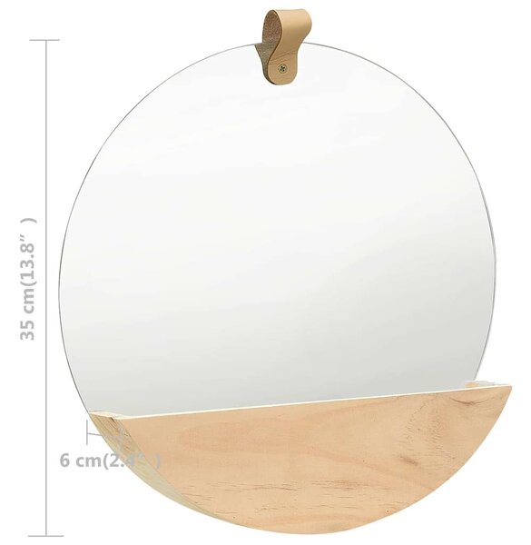 Nástěnné zrcadlo masivní borovice 35 cm 322801