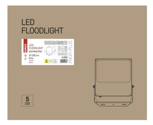 EMOS LED reflektor ASIMO 300 W, černý, neutrální bílá ZS1300A