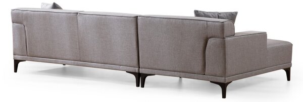 Hanah Home Rohová sedací souprava Petra 250 cm světle šedá levá