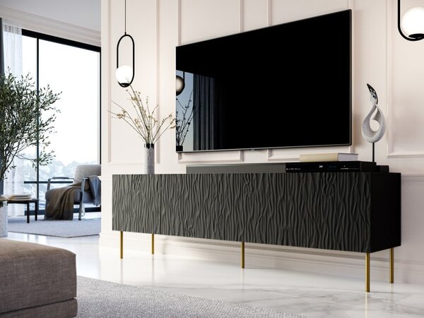 HALMAR TV stolek Jungle 190 cm černý/zlatý