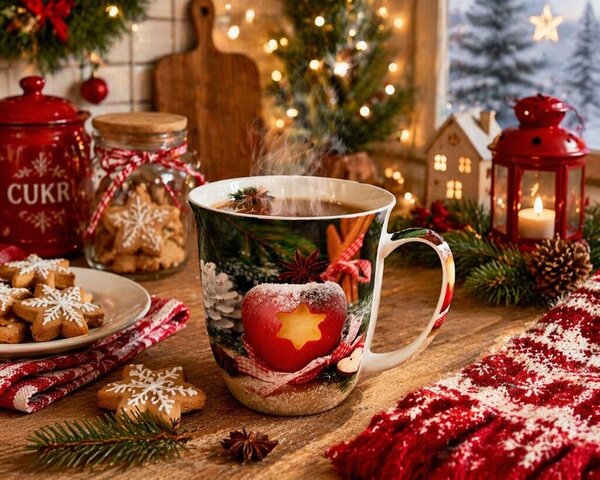Hrnek vánoční Jablko a badyán porcelánový 400ml 2000569