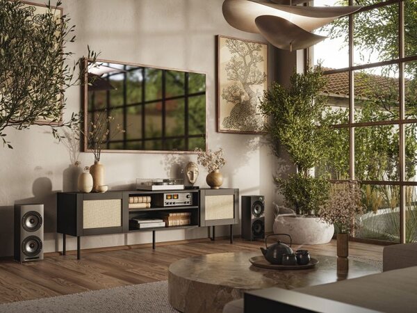 HALMAR TV stolek Juta 180 cm černý/hnědý