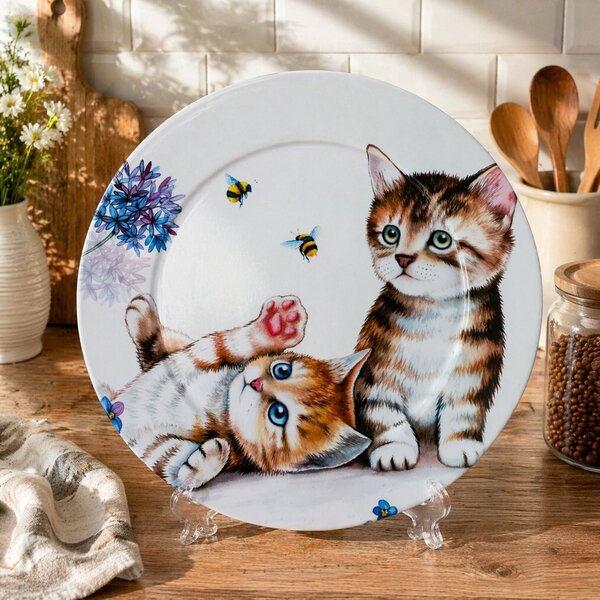 Talíř plechový dekorační Kočičky Ø 33 cm 2000308