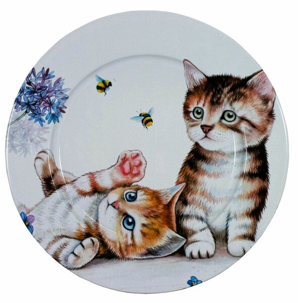 Talíř plechový dekorační Kočičky Ø 33 cm 2000308