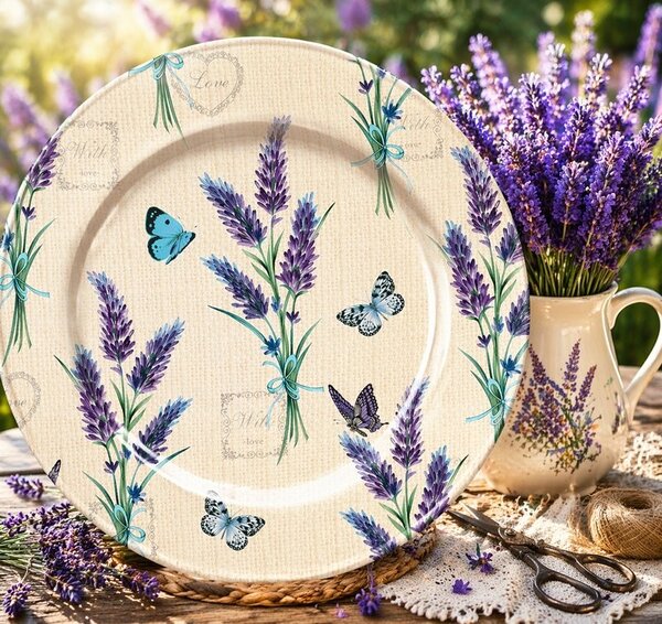Talíř plechový dekorační Levandule with Love Ø 33 cm 2000155