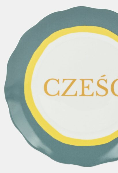 Sinsay - Keramický talíř s nápisem Cześć - vícebarevná