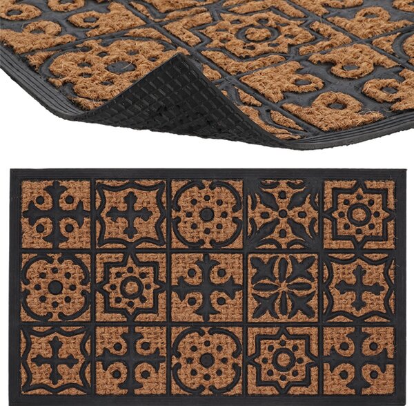 Esschert Design Rohožka MOSAIC 75x45 cm hnědá/černá