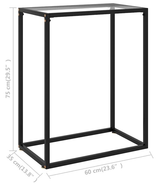 Konzolový stolek transparentní 60 x 35 x 75 cm tvrzené sklo 322803