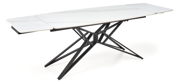 HALMAR Rozkládací jídelní stůl Alfredo 160/240 cm bílý mramor/černý
