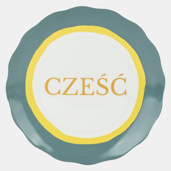 Sinsay - Keramický talíř s nápisem Cześć - vícebarevná