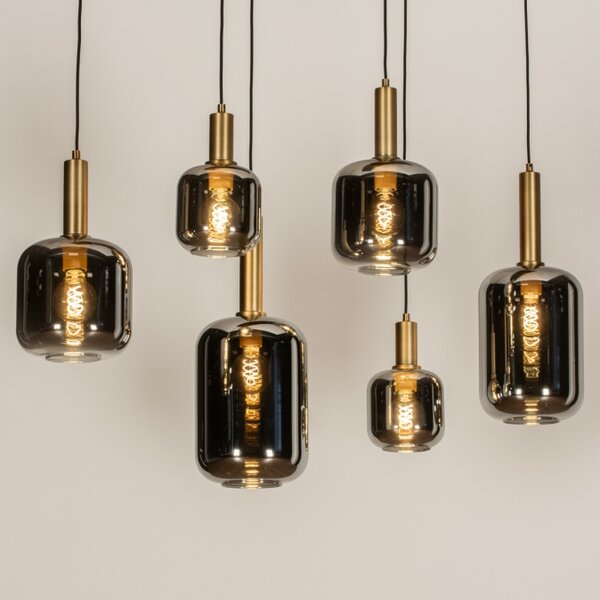 Závěsné luxusní skleněné svítidlo nad jídelní stůl Luce de Gold Paris Glass 6 (LMD)