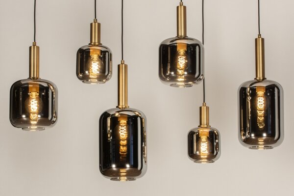 Závěsné luxusní skleněné svítidlo nad jídelní stůl Luce de Gold Paris Glass 6 (LMD)