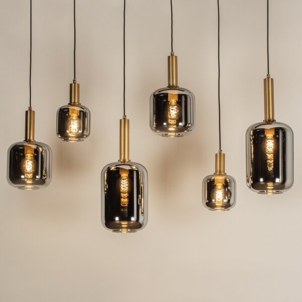 Závěsné luxusní skleněné svítidlo nad jídelní stůl Luce de Gold Paris Glass 6 (LMD)
