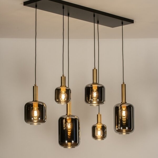 Závěsné luxusní skleněné svítidlo nad jídelní stůl Luce de Gold Paris Glass 6 (LMD)