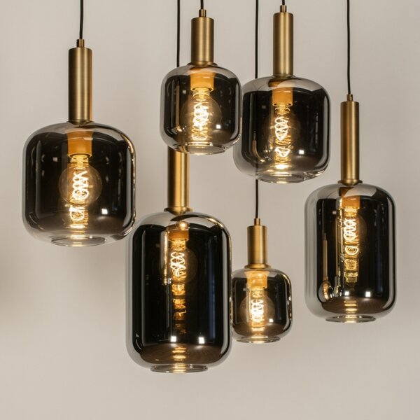 Závěsné luxusní skleněné svítidlo nad jídelní stůl Luce de Gold Paris Glass 6 (LMD)
