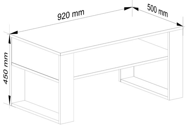 Ak furniture Konferenční stolek DOMI dub artisan/bílý