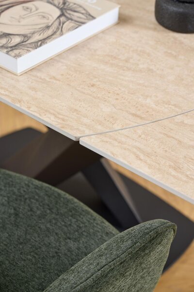 Actona Rozkládací jídelní stůl Morella 120/180 cm béžový/černý
