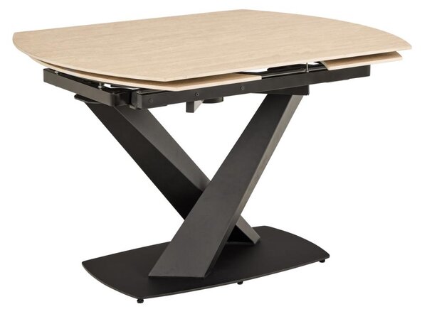 Actona Rozkládací jídelní stůl Morella 120/180 cm béžový/černý