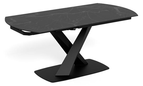 Actona Rozkládací jídelní stůl Morella 120/180 cm černý mramor/černý