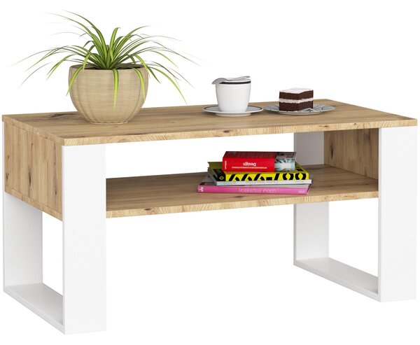 Ak furniture Konferenční stolek DOMI dub artisan/bílý