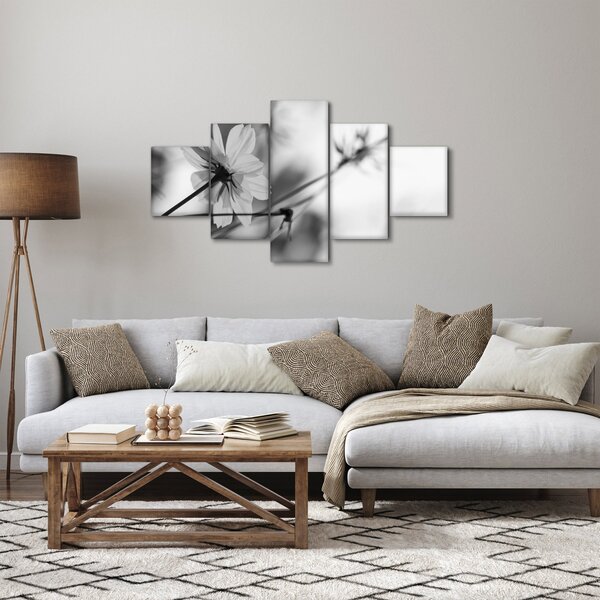 Obraz - Černobílé květiny (125x70 cm)