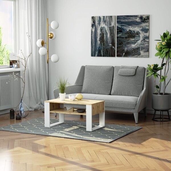 Ak furniture Konferenční stolek DOMI dub artisan/bílý