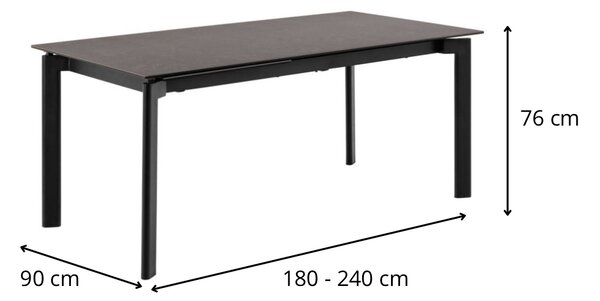 Actona Rozkládací jídelní stůl Palermo 180/240 cm černý