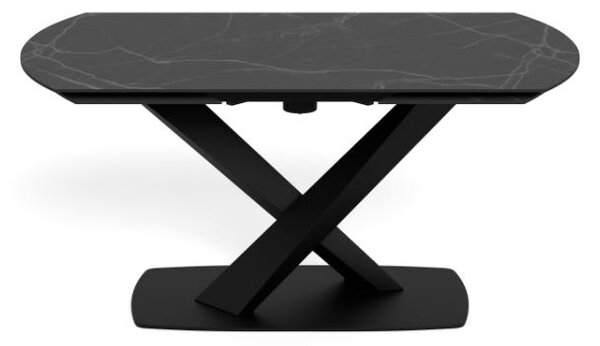 Actona Rozkládací jídelní stůl Morella 160/240 cm černý mramor/černý