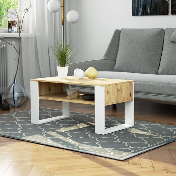 Ak furniture Konferenční stolek DOMI dub artisan/bílý