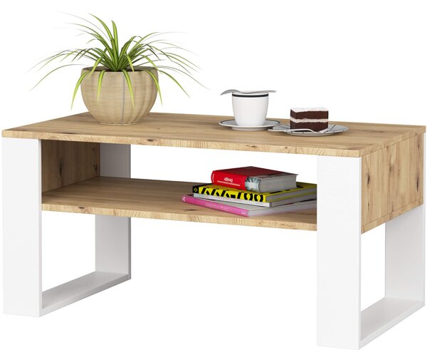 Ak furniture Konferenční stolek DOMI dub artisan/bílý