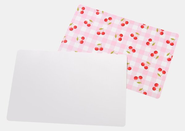 Sinsay - Kostkované prostírání s motivem třešní 2 pack - růžová