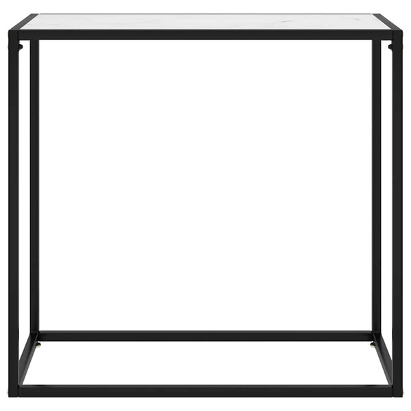Konzolový stolek bílý 80 x 35 x 75 cm tvrzené sklo 322809
