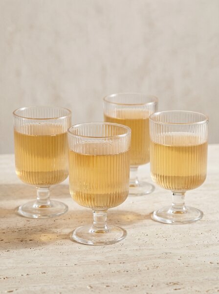Sinsay - Rýhované sklenice na nožce 4 pack - clear