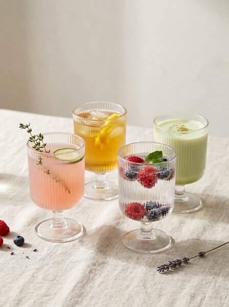 Sinsay - Rýhované sklenice na nožce 4 pack - clear