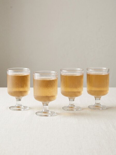 Sinsay - Rýhované sklenice na nožce 4 pack - clear