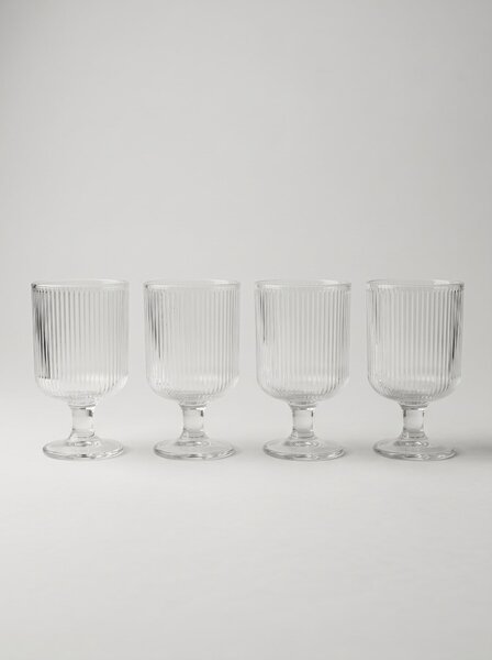 Sinsay - Rýhované sklenice na nožce 4 pack - clear