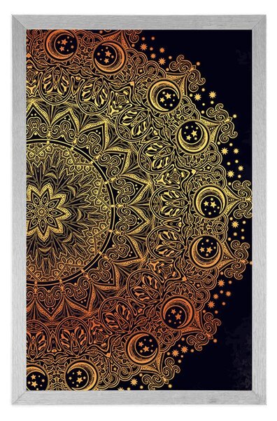 Plakát zlatá orientální Mandala