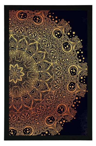 Plakát zlatá orientální Mandala