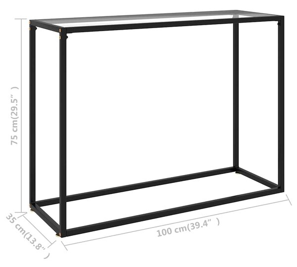 Konzolový stolek průhledný 100 x 35 x 75 cm tvrzené sklo 322811