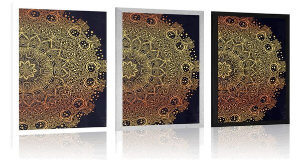 Plakát zlatá orientální Mandala