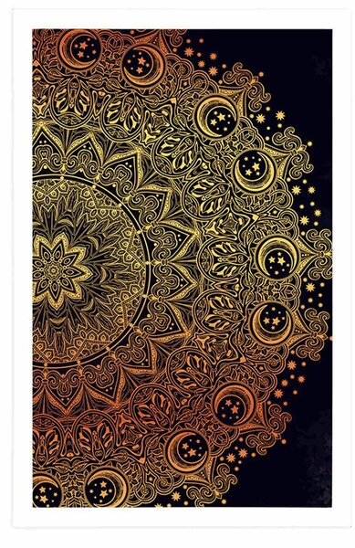 Plakát zlatá orientální Mandala