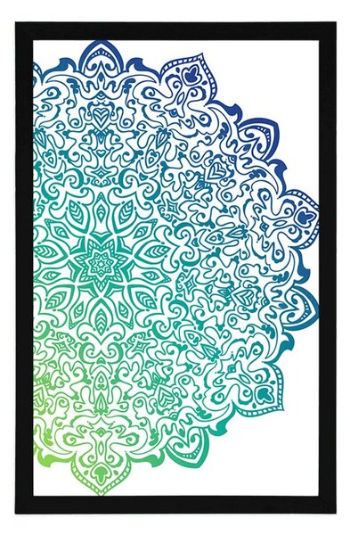 Plakát modrozelená Mandala