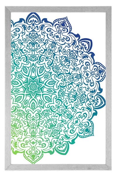 Plakát modrozelená Mandala