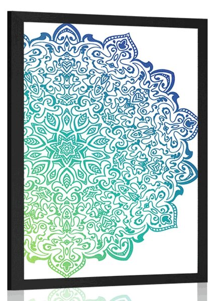 Plakát modrozelená Mandala