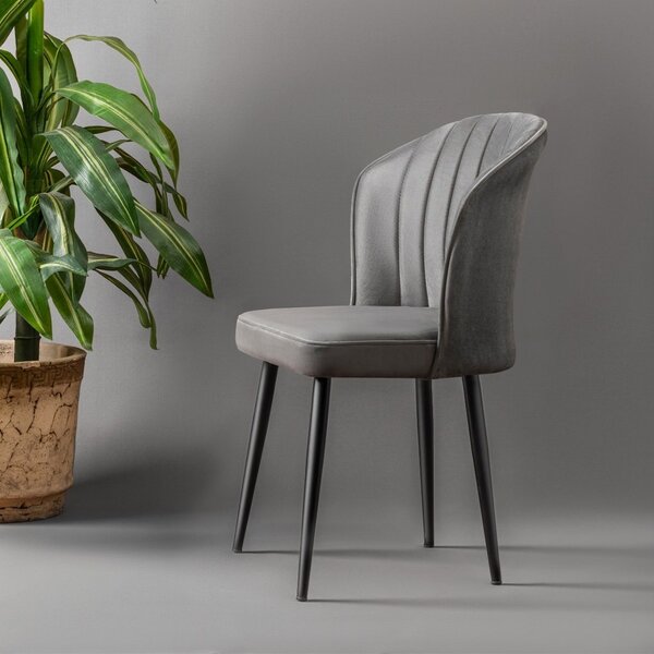 Kalune Design Sada 2 ks jídelních židlí Rubi černá/šedá