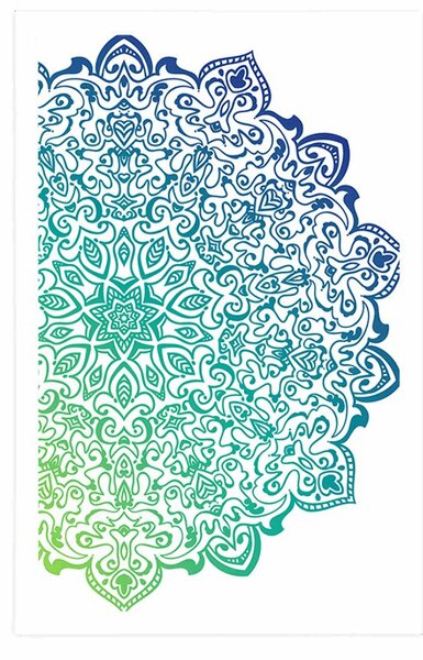 Plakát modrozelená Mandala