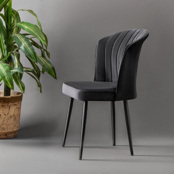 Kalune Design Sada 2 ks jídelních židlí Rubi černá