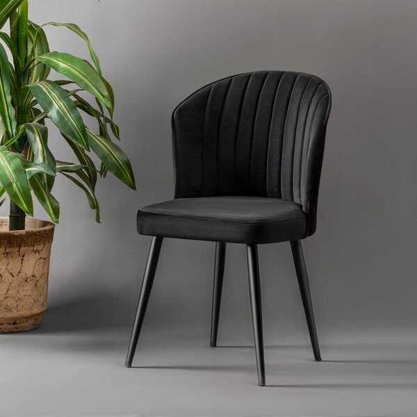 Kalune Design Sada 2 ks jídelních židlí Rubi černá