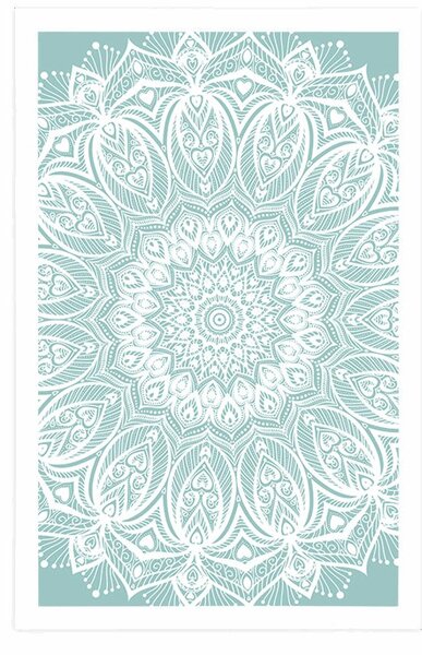 Plakát detail Mandala harmonie na modrém pozadí